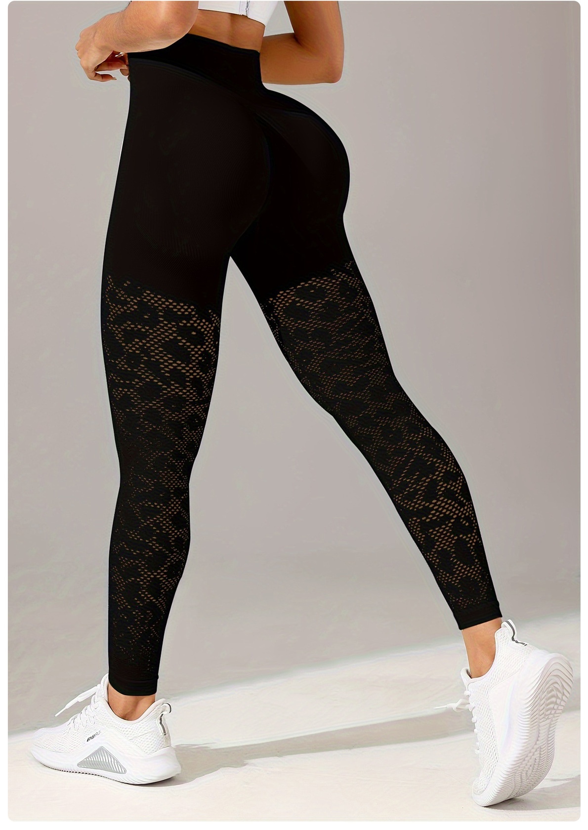 High Waist Workout Leggings with Geometric Pattern for women
